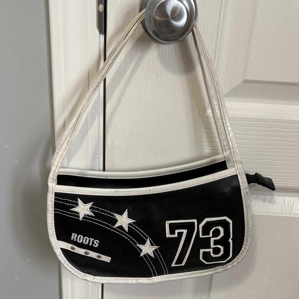 Roots Black and White Shoulder Bag